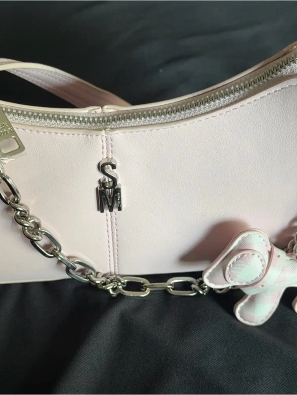 Steve Madden Light Pink Baby Bag with Chain and Charm